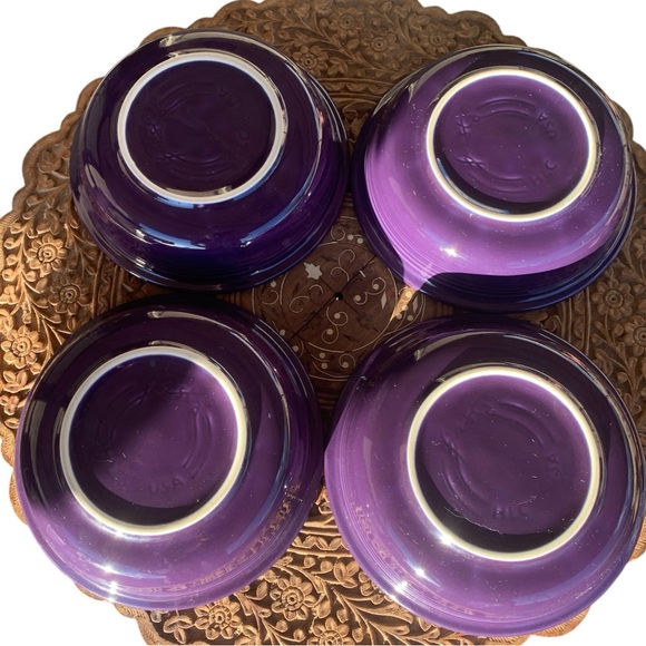 Set of 4 Fiesta HLC USA Plum Purple Cereal Bowls - Picture 4 of 7